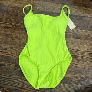 Lime green Michael Kors one piece swim. NWT never worn. Liner attached
